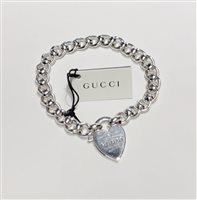Bracciale Gucci Donna Chunky Heart in Argento 181319YB4008106 - 181319YB4008106